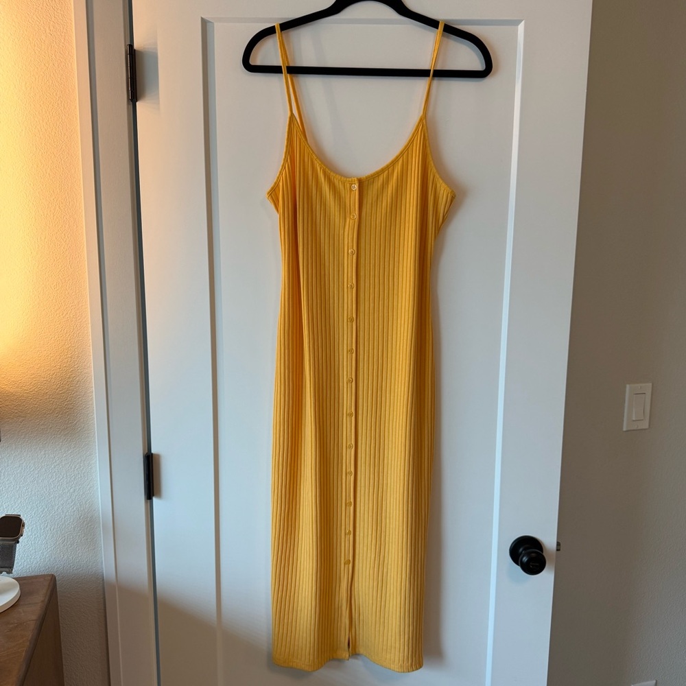 Zara Ribbed Midi Dress – Orange | Size L |